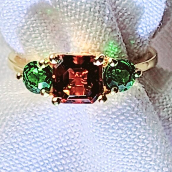 STUNNING Cherry Citrine and Chrome Diopside Silver Ring  1.50 ctw. - NWT - Picture 8 of 8